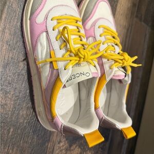 ONCE Women's Sneakers in Pink and Yellow